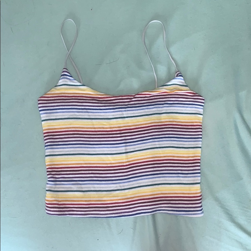 rainbow stripe ribbed crop tank easy cami